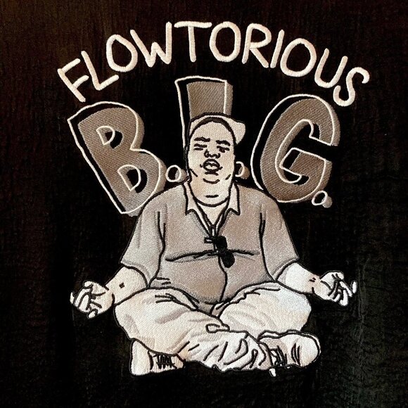 Y7 Studio Flowtorious B.I.G. Biggie-Yogi Black White Front Zip Bomber Jacket-M - Picture 3 of 13